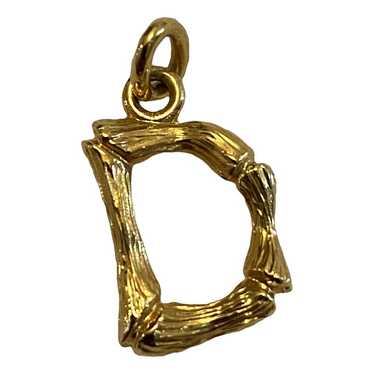 SuperJeweler M Initial Necklace in Gold, Bamboo Style, All Letters  Available, Free 18 inch Snake Chain, for Women - Walmart.com