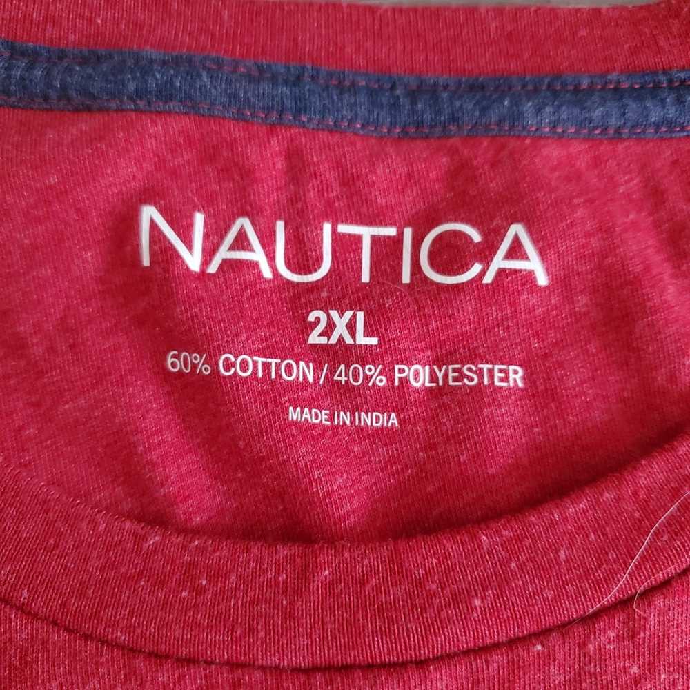 Nautica Red Blue Sweatshirt Embroidered Men's 2XL… - image 3