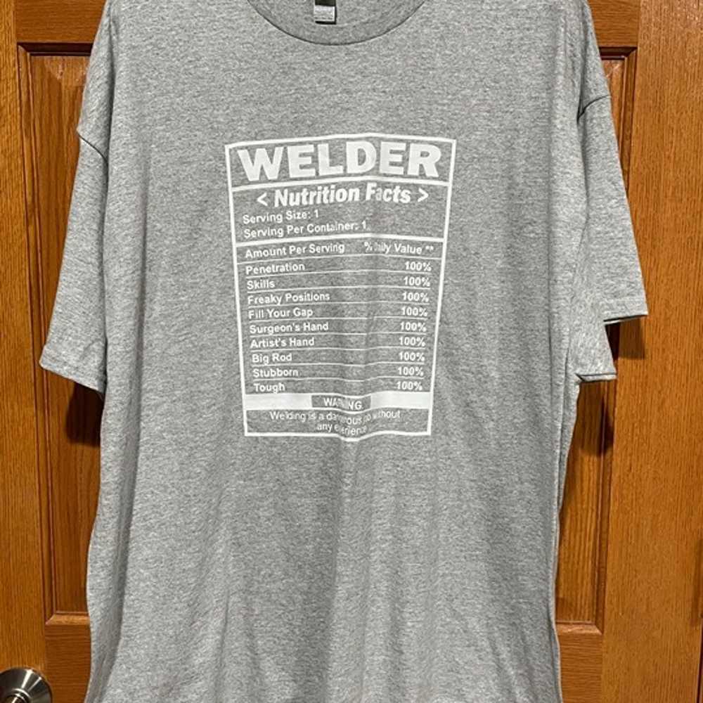 GILDAN Heavy Cotton Mens 2XL Gray WELDER Facts Fu… - image 1