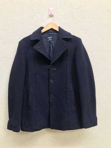90s00s archive cabane de zuccaナポレオンジャケット CABANE DE ZUCCA Navy Blue Moto Style Lightweight Cotton Zip