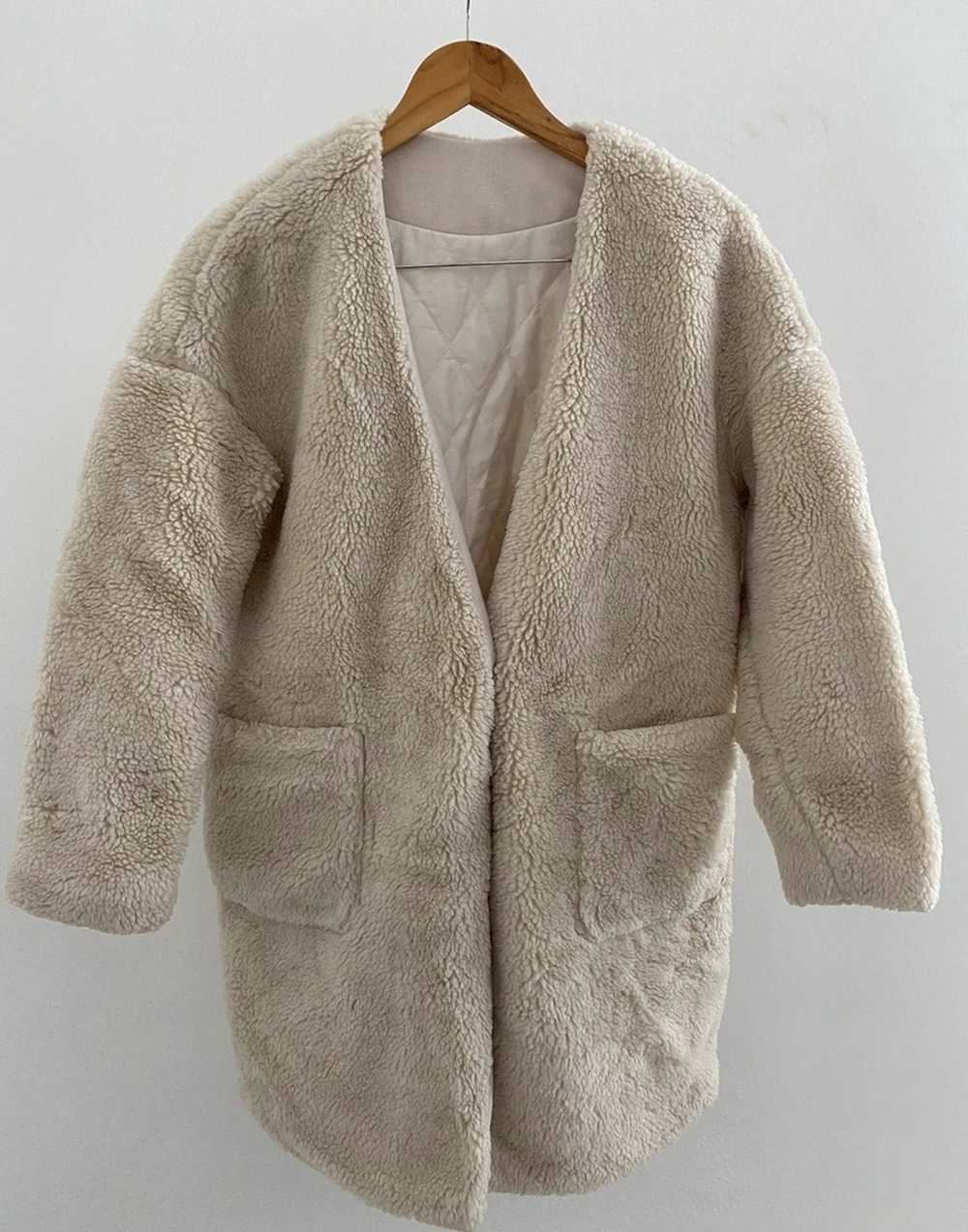 Cardigan × Designer × Mink Fur Coat Sherpa Jacket… - image 2