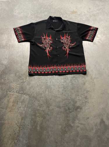 Vintage Vintage Y2K Dragon Tribal Print Button Up