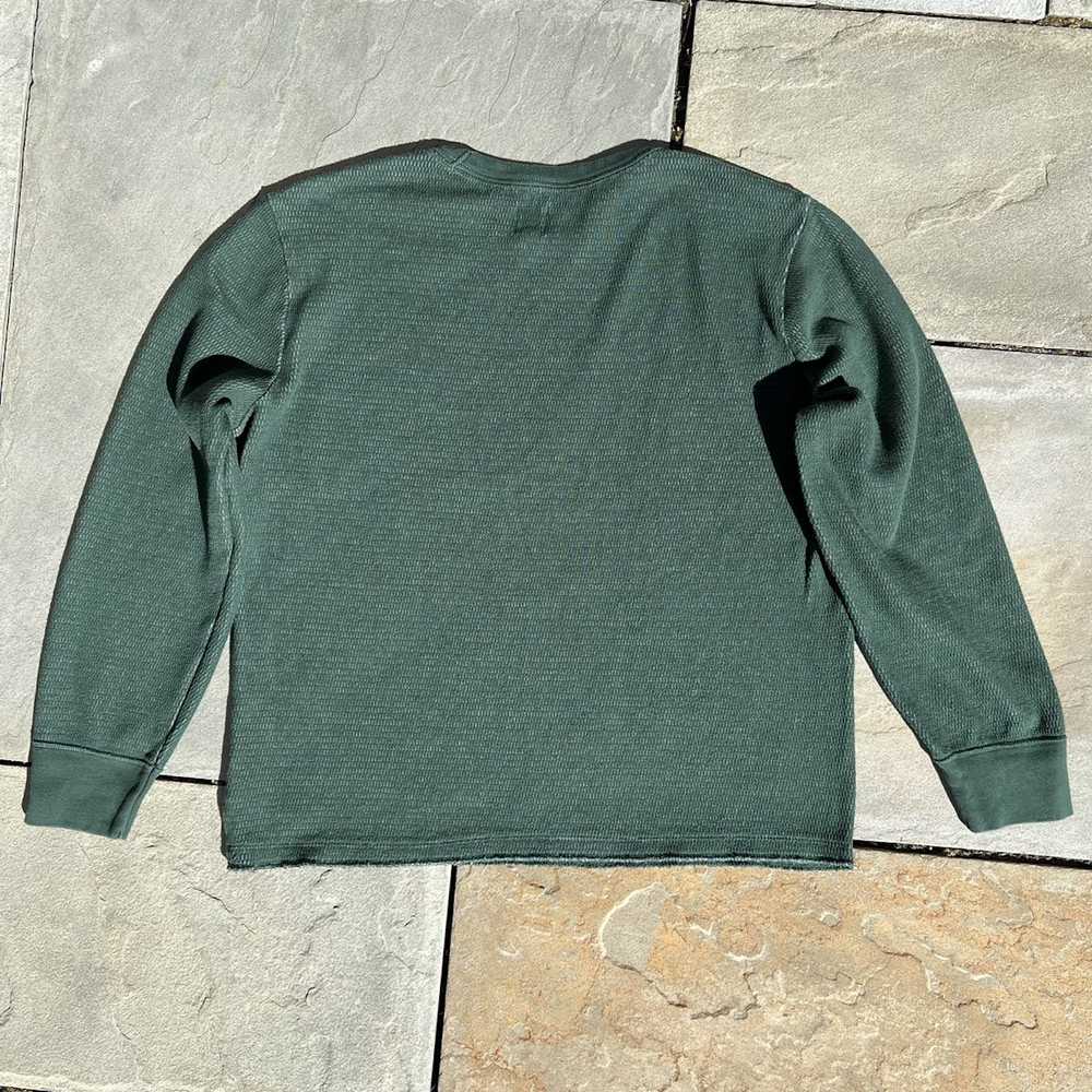 Gap 2 Tone Waffle Knit Thermal Green and Light Gr… - image 2