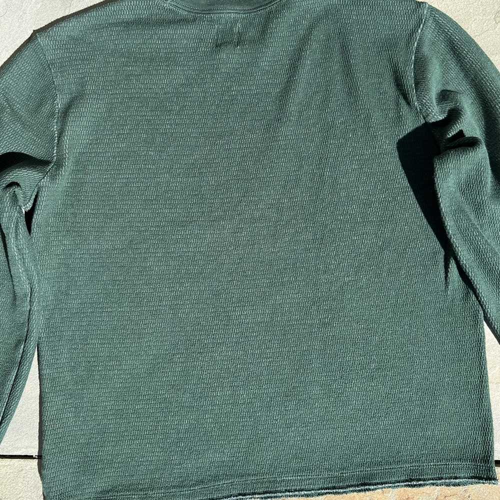 Gap 2 Tone Waffle Knit Thermal Green and Light Gr… - image 6