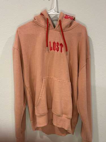 Lost Lost Pink Embroidered Hoodie Large Used