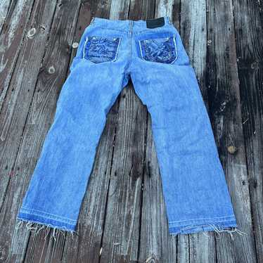 Eight 732 8732 Jeans Men Size 38 x 34 Denim 2 Secret Pockets Flap Pockets