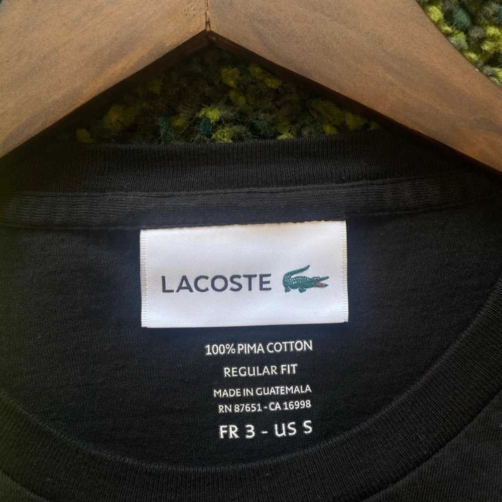 Lacoste Black Pima Cotton Men's Short Sleeve Crew… - image 4