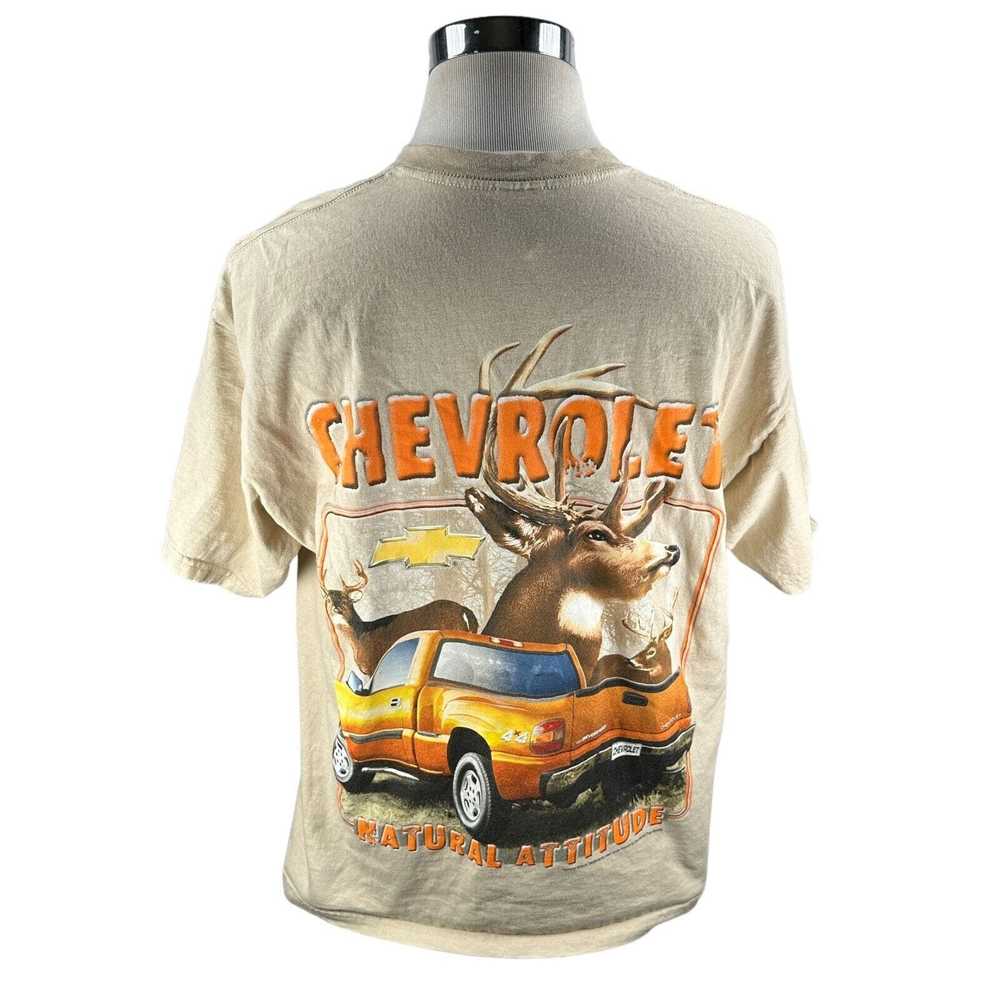 Gildan Vintage Chevrolet Deer T-Shirt XL Beige Na… - image 8