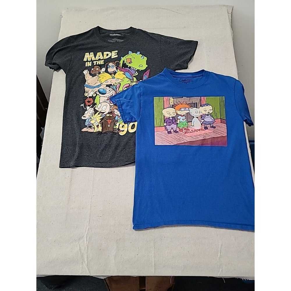 Lot Of 2 Nickelodeon Men’s Graphic T Shirt Sz Sma… - image 1