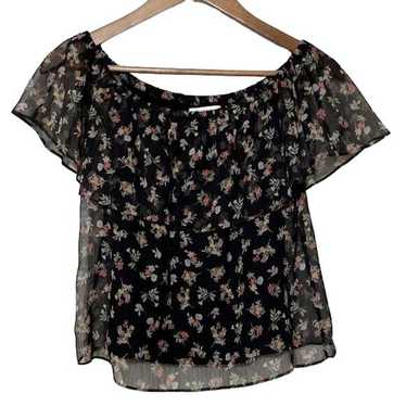 Bailey 44 Bailey 44 Off Shoulder Black Floral Blo… - image 1