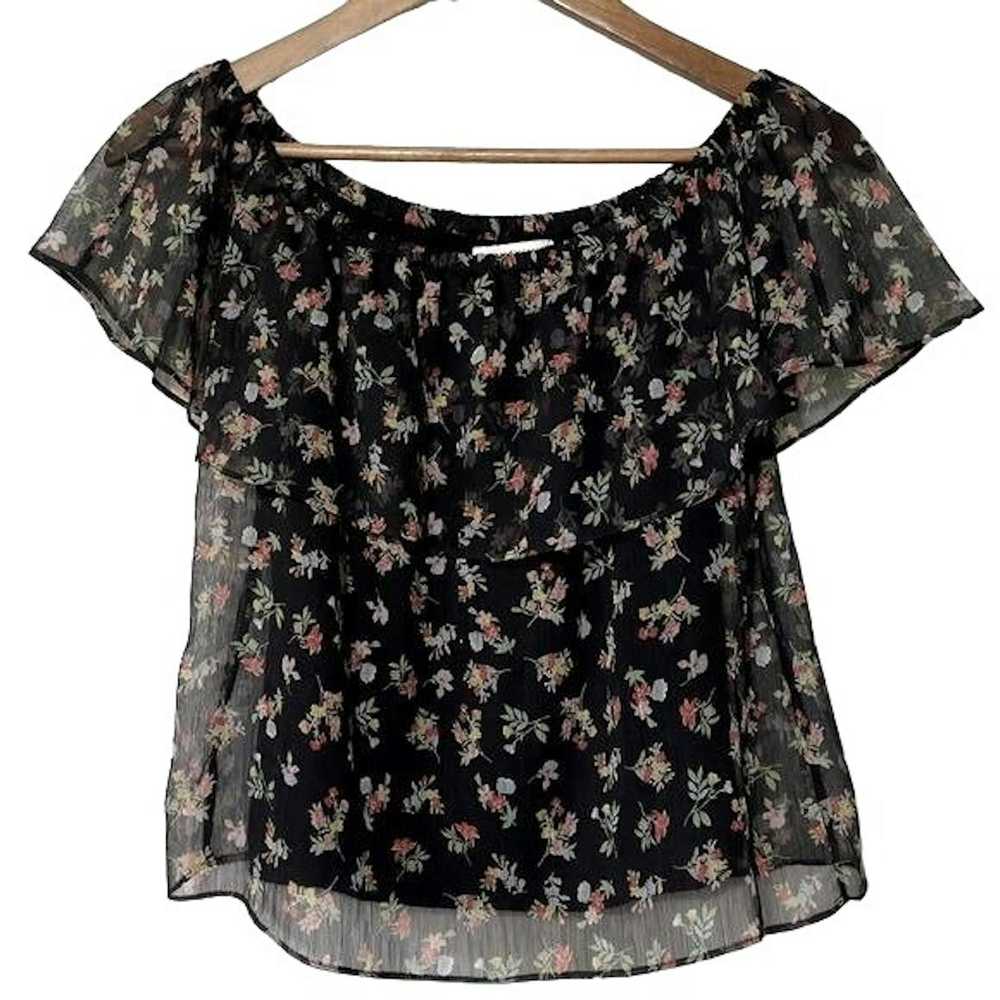 Bailey 44 Bailey 44 Off Shoulder Black Floral Blo… - image 3