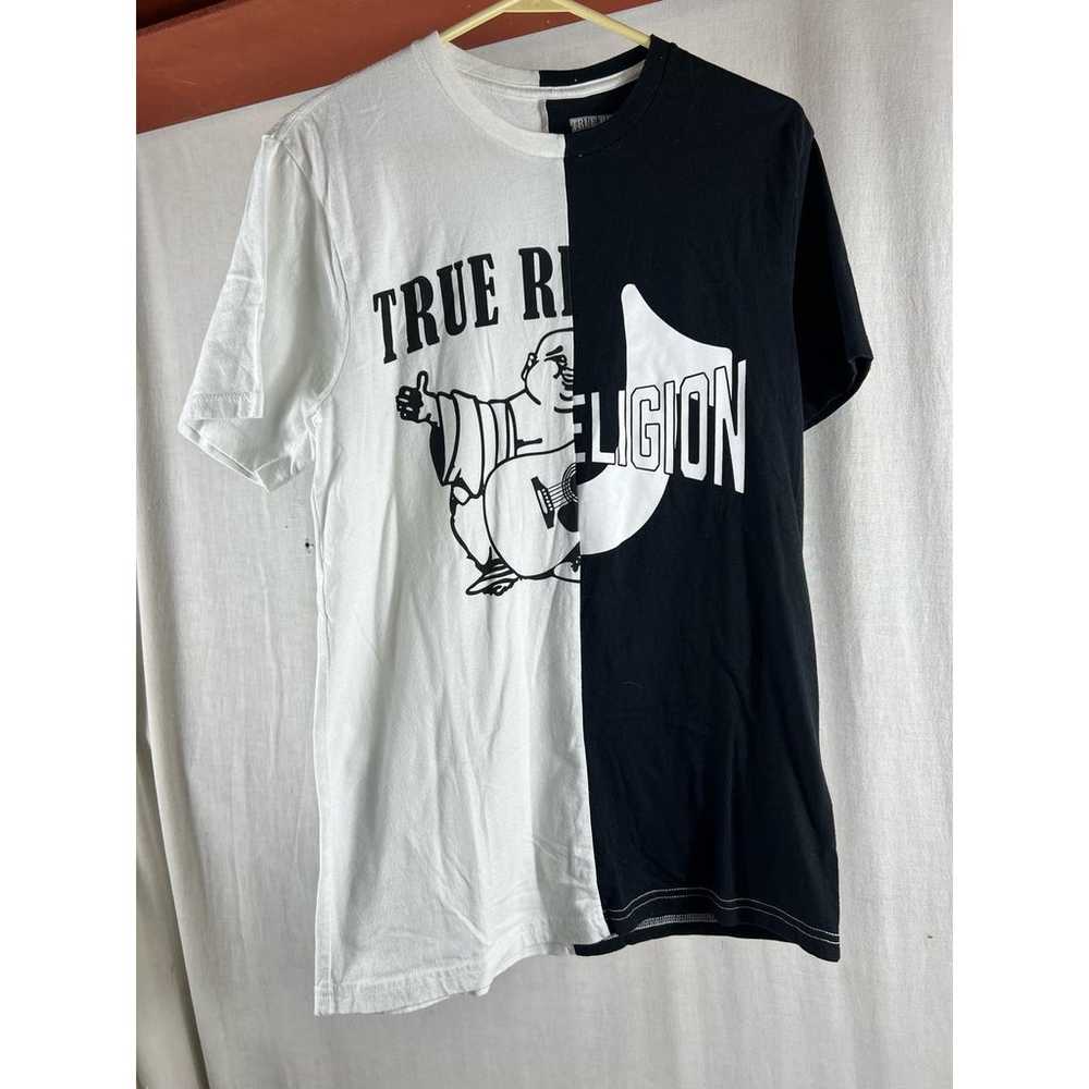 Mens true religion Tshirt black and white small - image 2