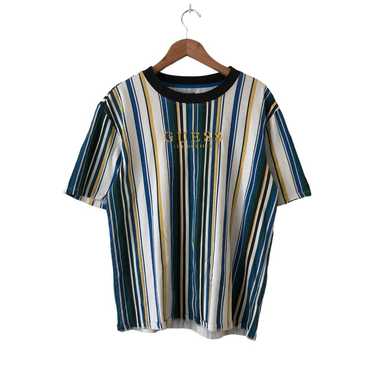 GUESS Riviera Vertical Stripe T-Shirt Embroidered… - image 1