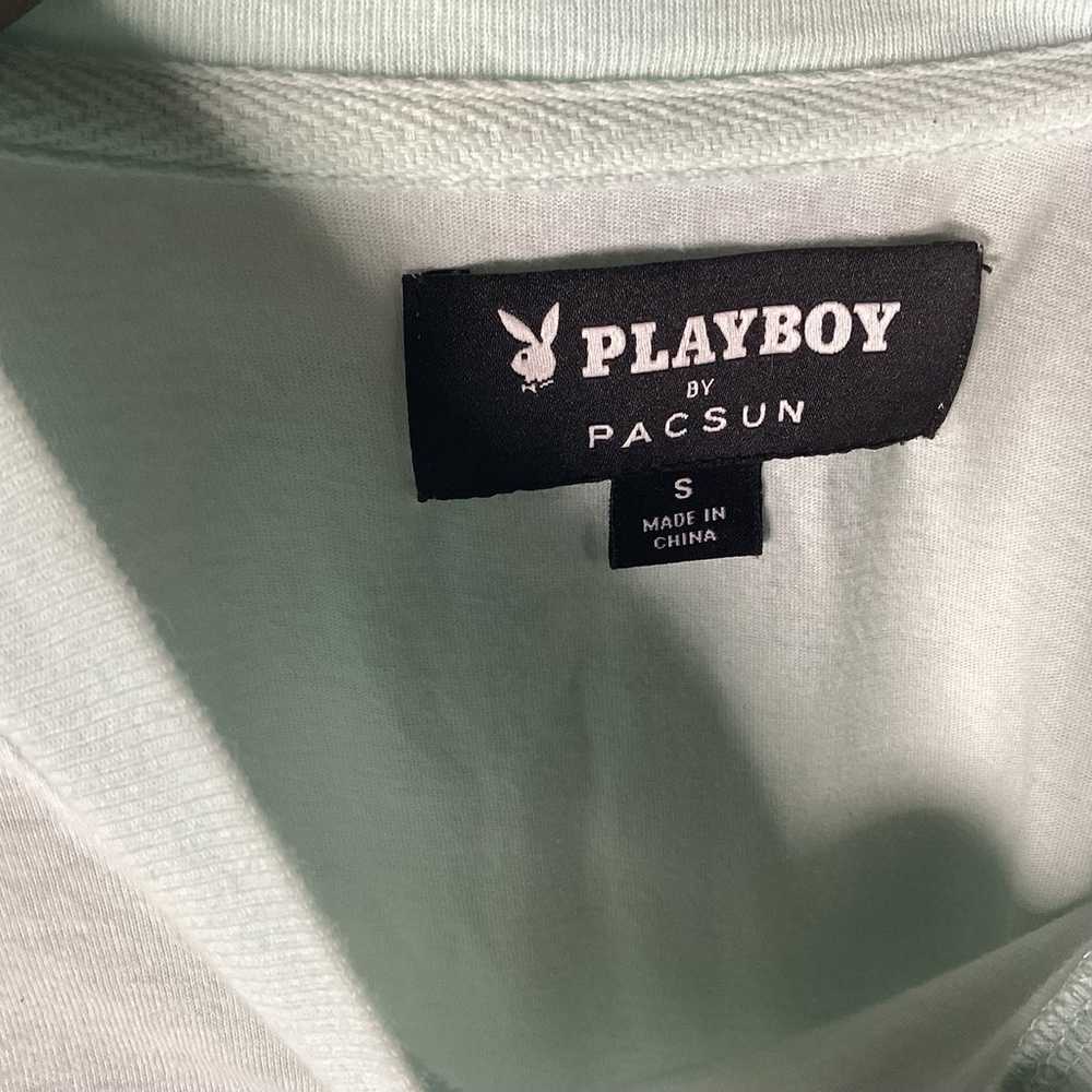 Mens Pacsun Playboy Bunny Size Small Teal Long-Sl… - image 3