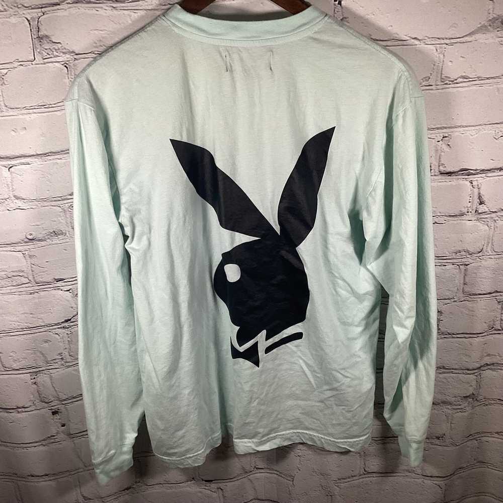 Mens Pacsun Playboy Bunny Size Small Teal Long-Sl… - image 4
