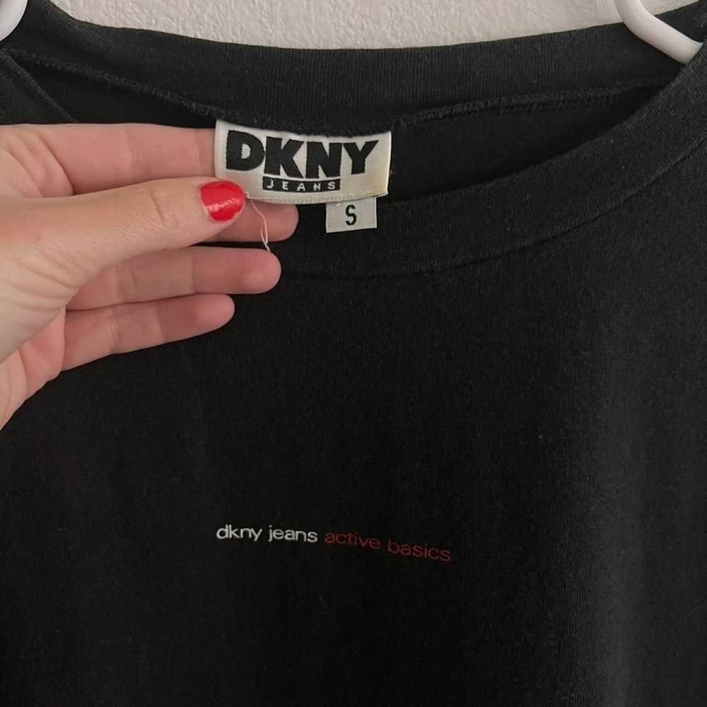 Vintage 90s 00s DKNY Jeans Active Basics black ts… - image 2