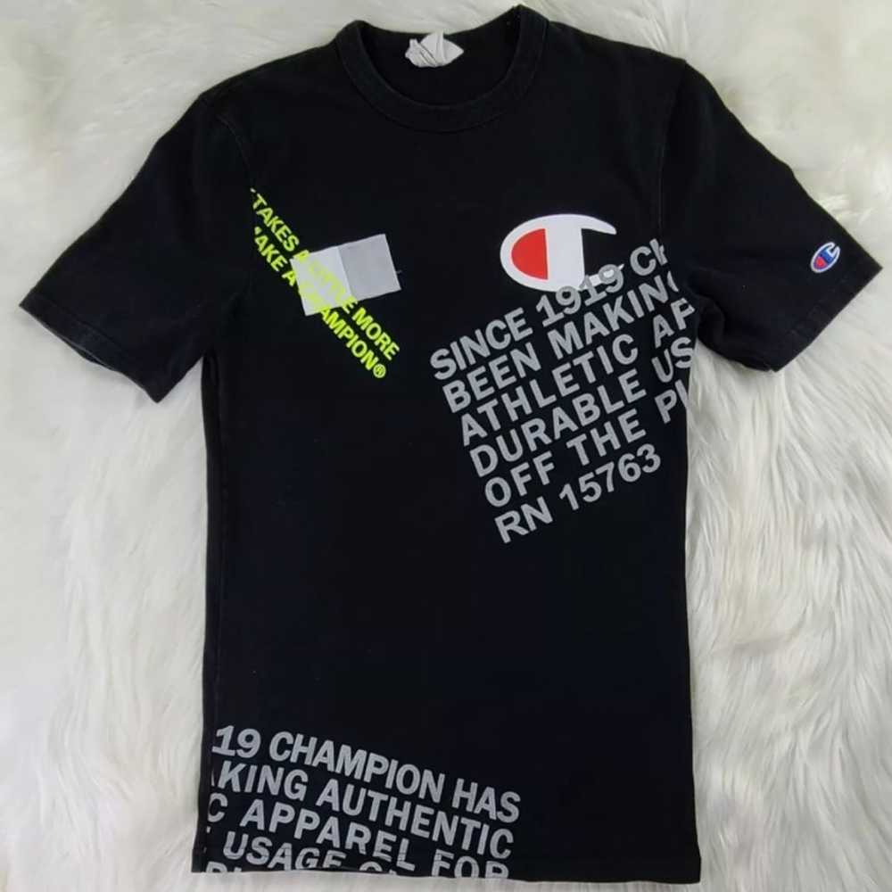 Men’s Champion T-Shirt Spellout It Takes A Little… - image 1