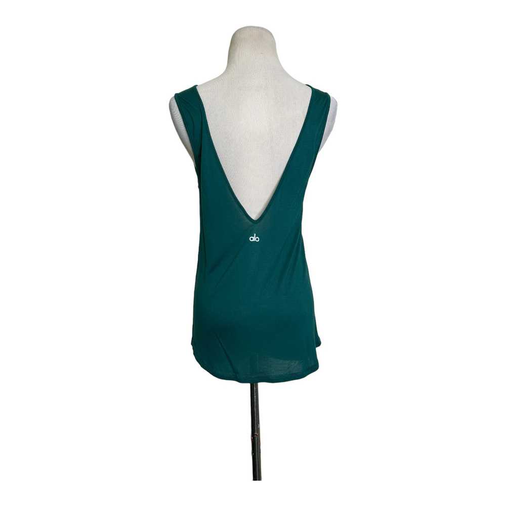 Alo Yoga Alo green sleeveless deep V back tank to… - image 6