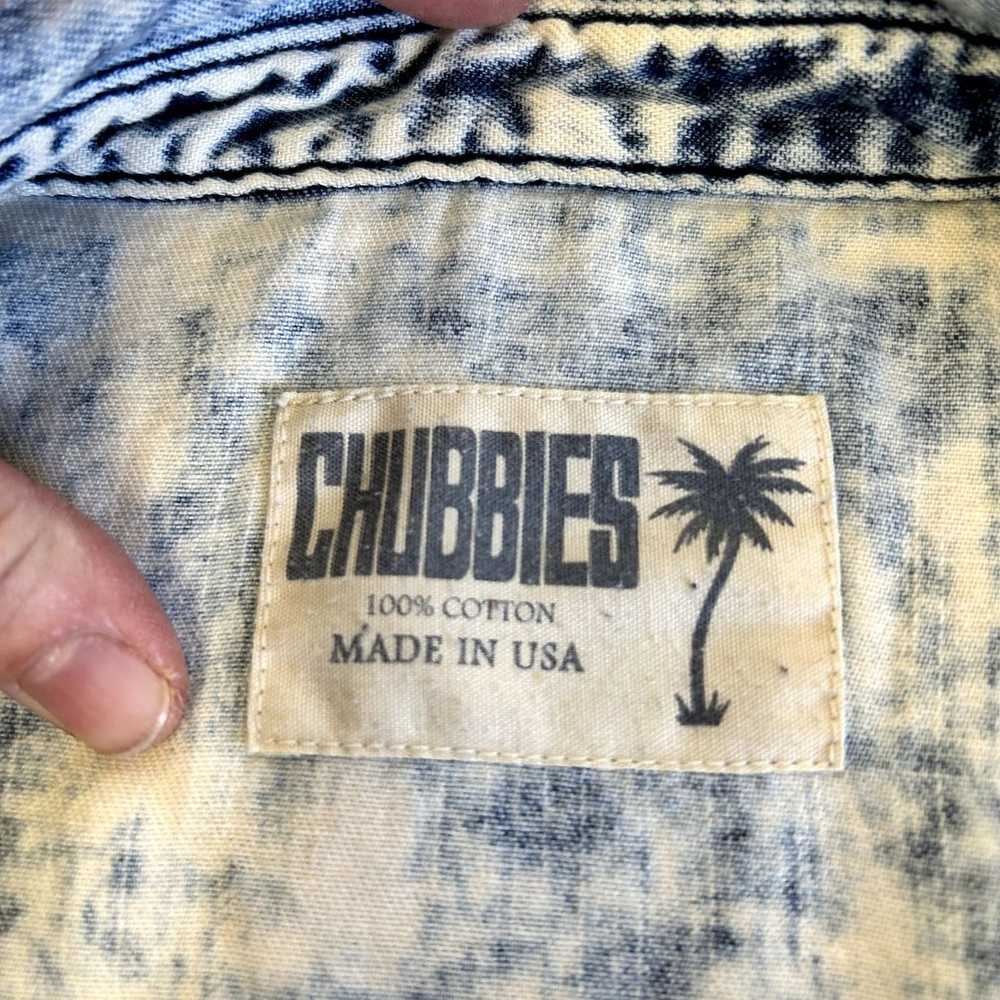 Unkwn 90's Chubbies STONEWASH Denim ColorBlock RU… - image 5