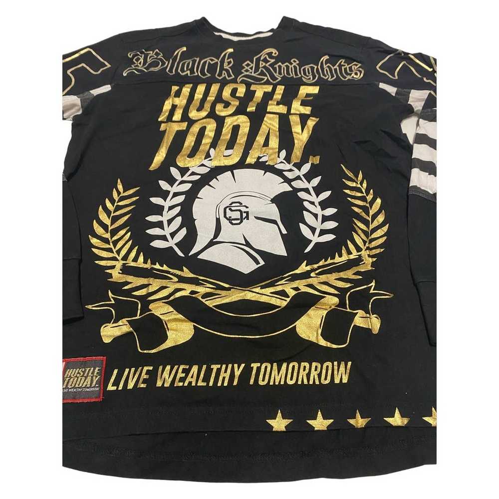 Hustle Today Long Sleeve T-shirt Size M Black Kni… - image 2