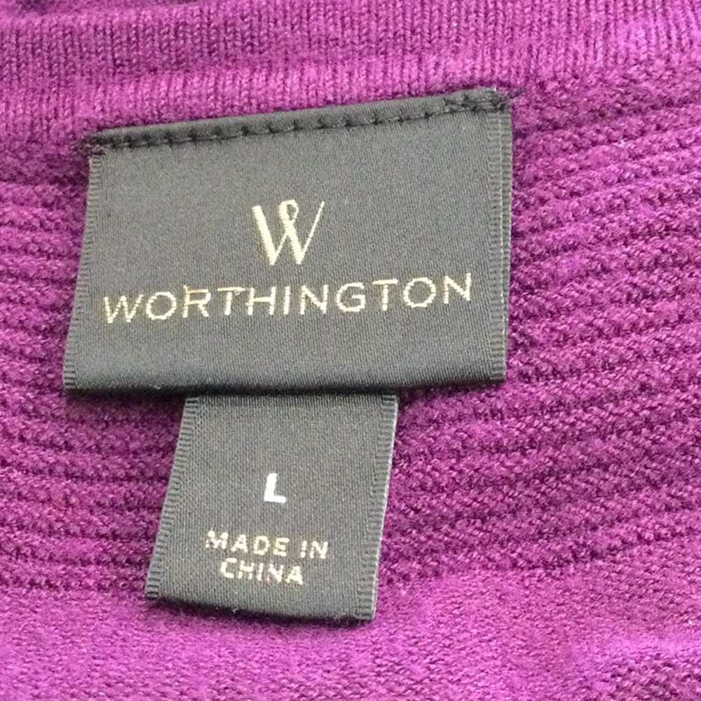 Worthington Worthington Purple 3/4 Sleeve A-line … - image 11