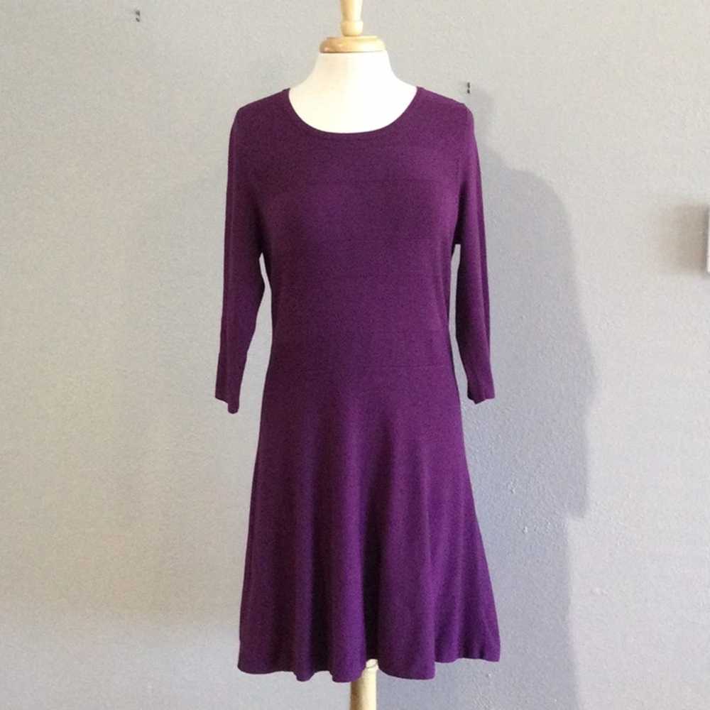 Worthington Worthington Purple 3/4 Sleeve A-line … - image 1