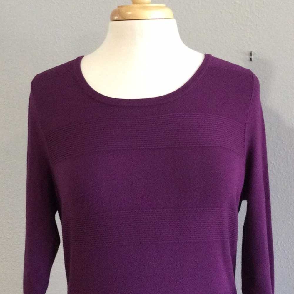 Worthington Worthington Purple 3/4 Sleeve A-line … - image 2