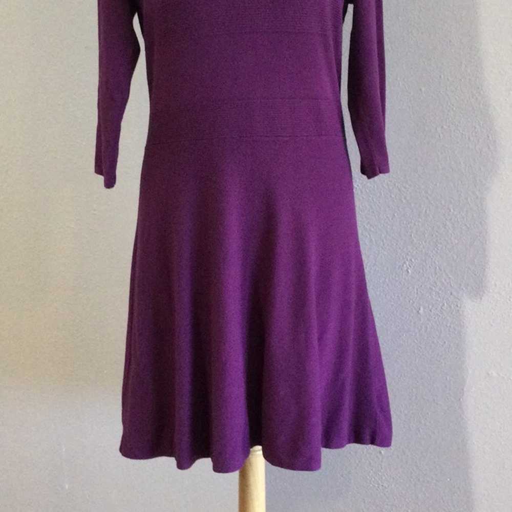 Worthington Worthington Purple 3/4 Sleeve A-line … - image 3