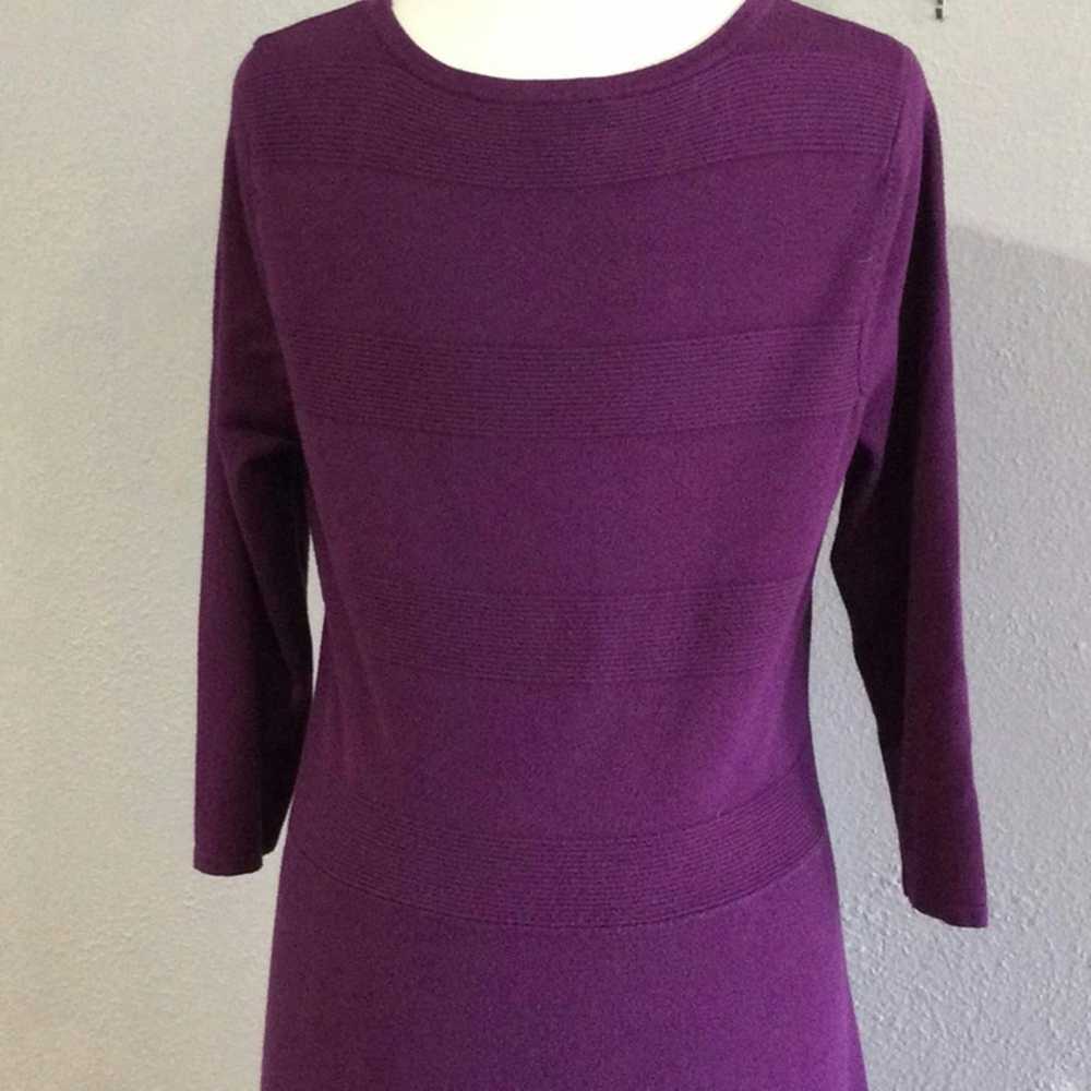 Worthington Worthington Purple 3/4 Sleeve A-line … - image 8