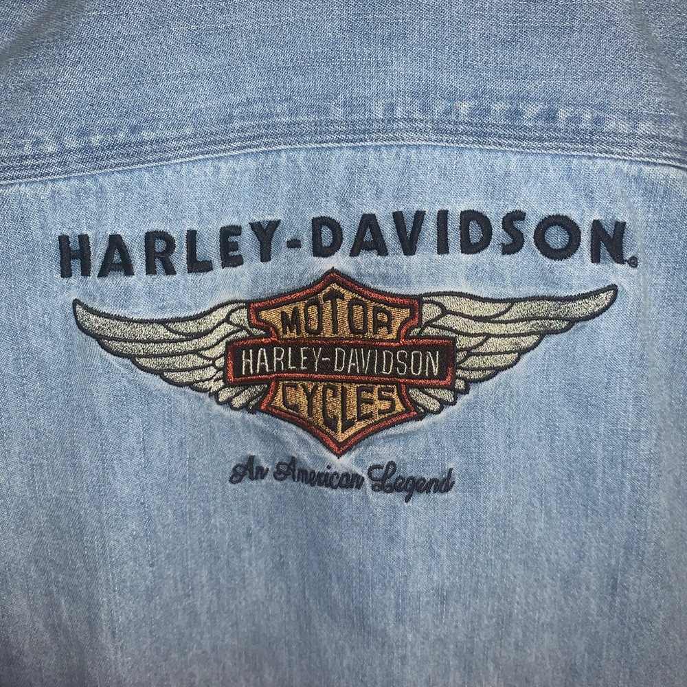 Harley Davidson Embroidered Denim Shirt Women’s s… - image 2