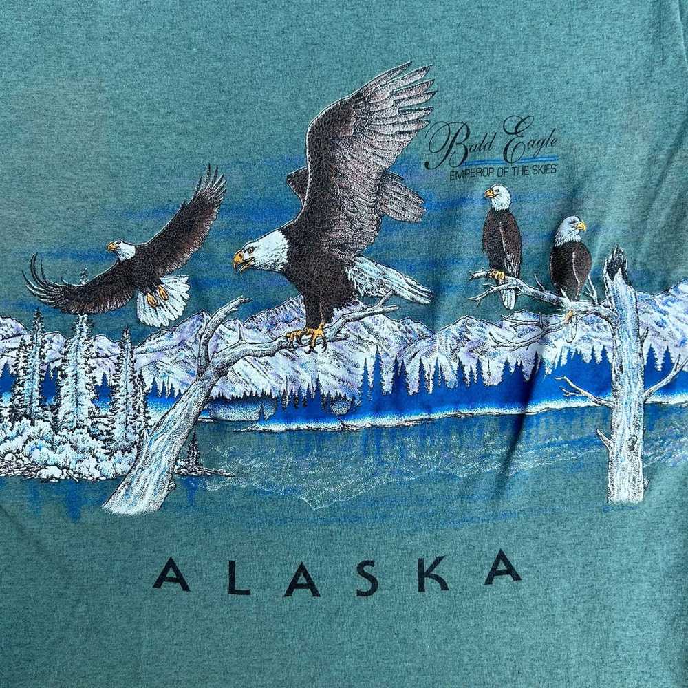 Vintage Nature / Alaska Shirt / Bald Eagle / sing… - image 4