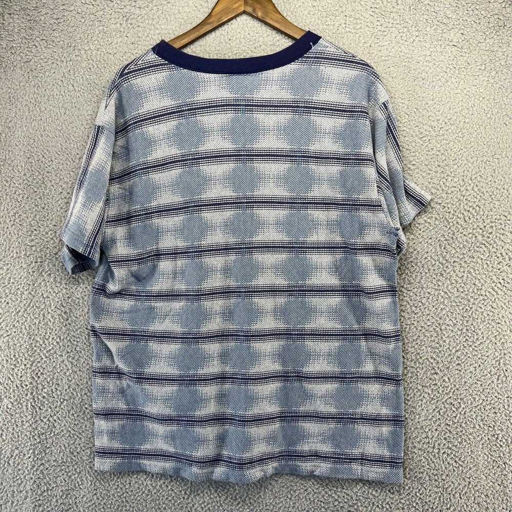 Vintage Striped Shirt Men's Medium Blue Striped A… - image 10