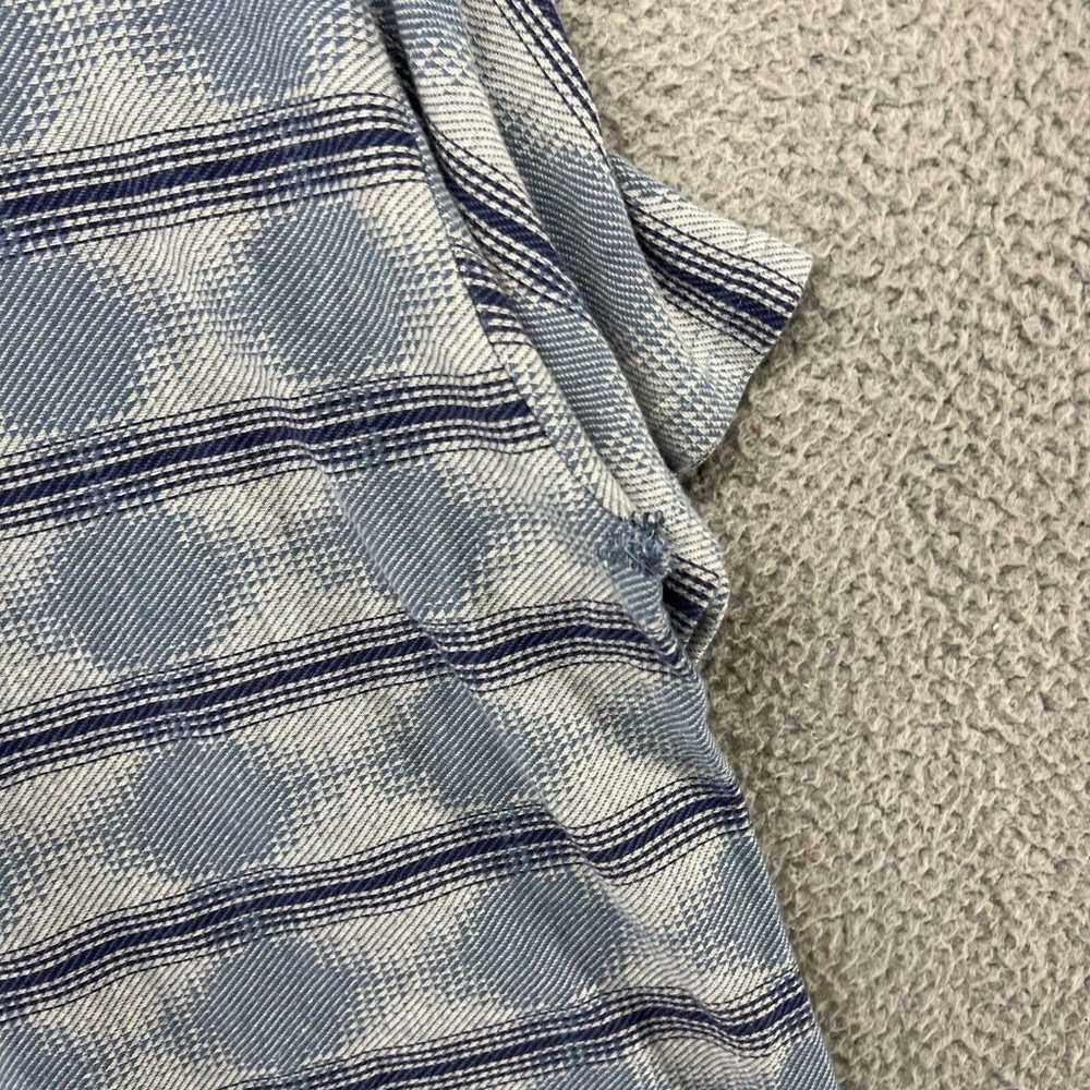 Vintage Striped Shirt Men's Medium Blue Striped A… - image 11