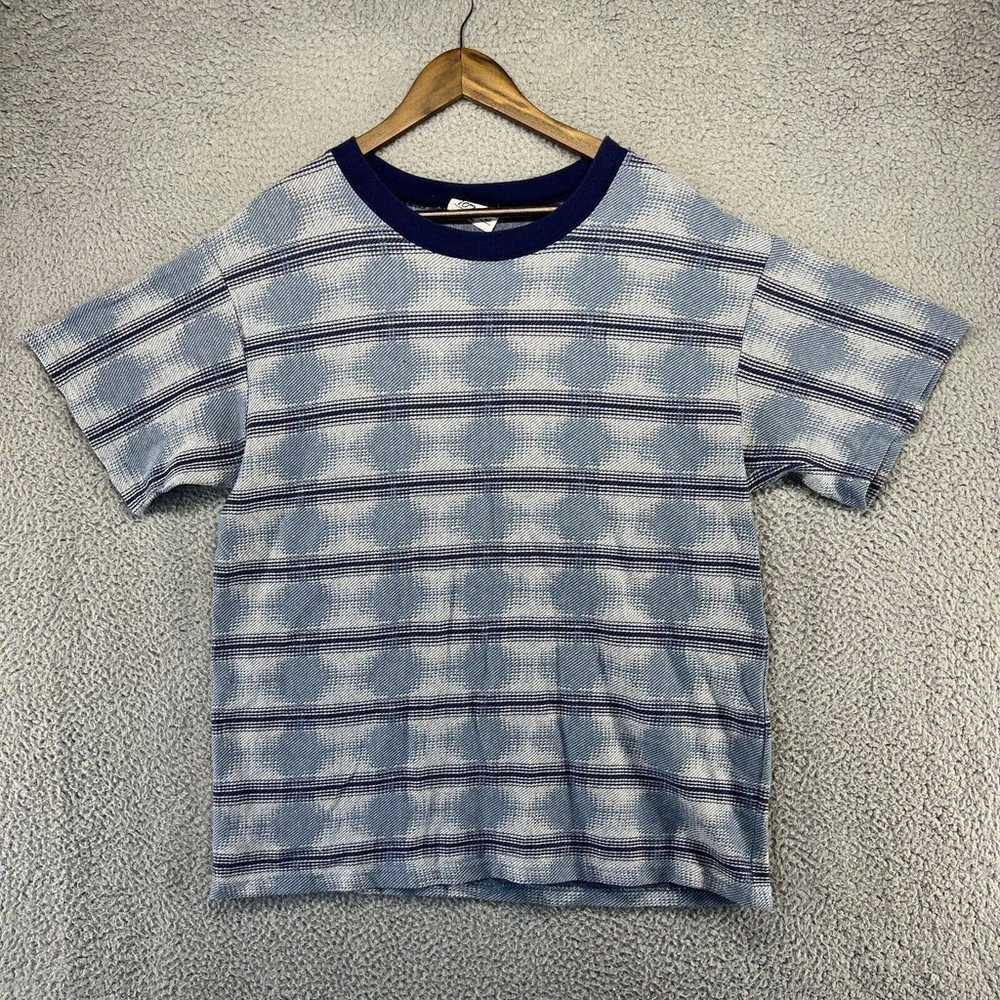 Vintage Striped Shirt Men's Medium Blue Striped A… - image 1