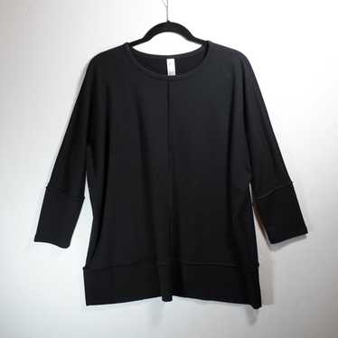 SPANX Black Perfect Length Sweatshirt Size S Women's Top Dolman 3/4 Sleeve  EUC