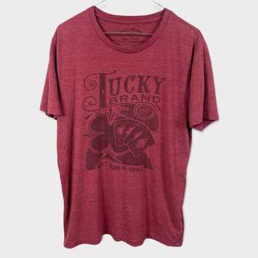 Lucky Brand Mens Large T-shirt 100% Cotton Good Luck & Good Fortune