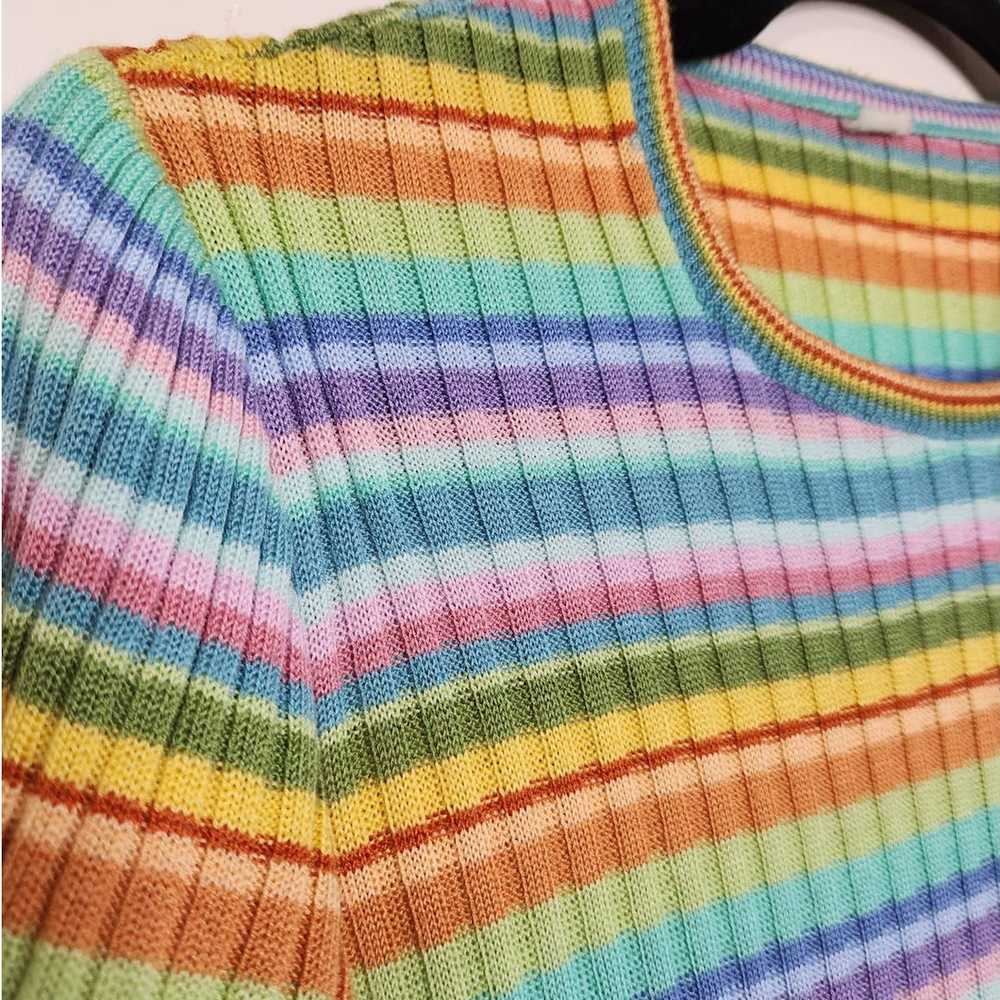 Vintage Vintage Pastel Rainbow Stripe 70s Style S… - image 4