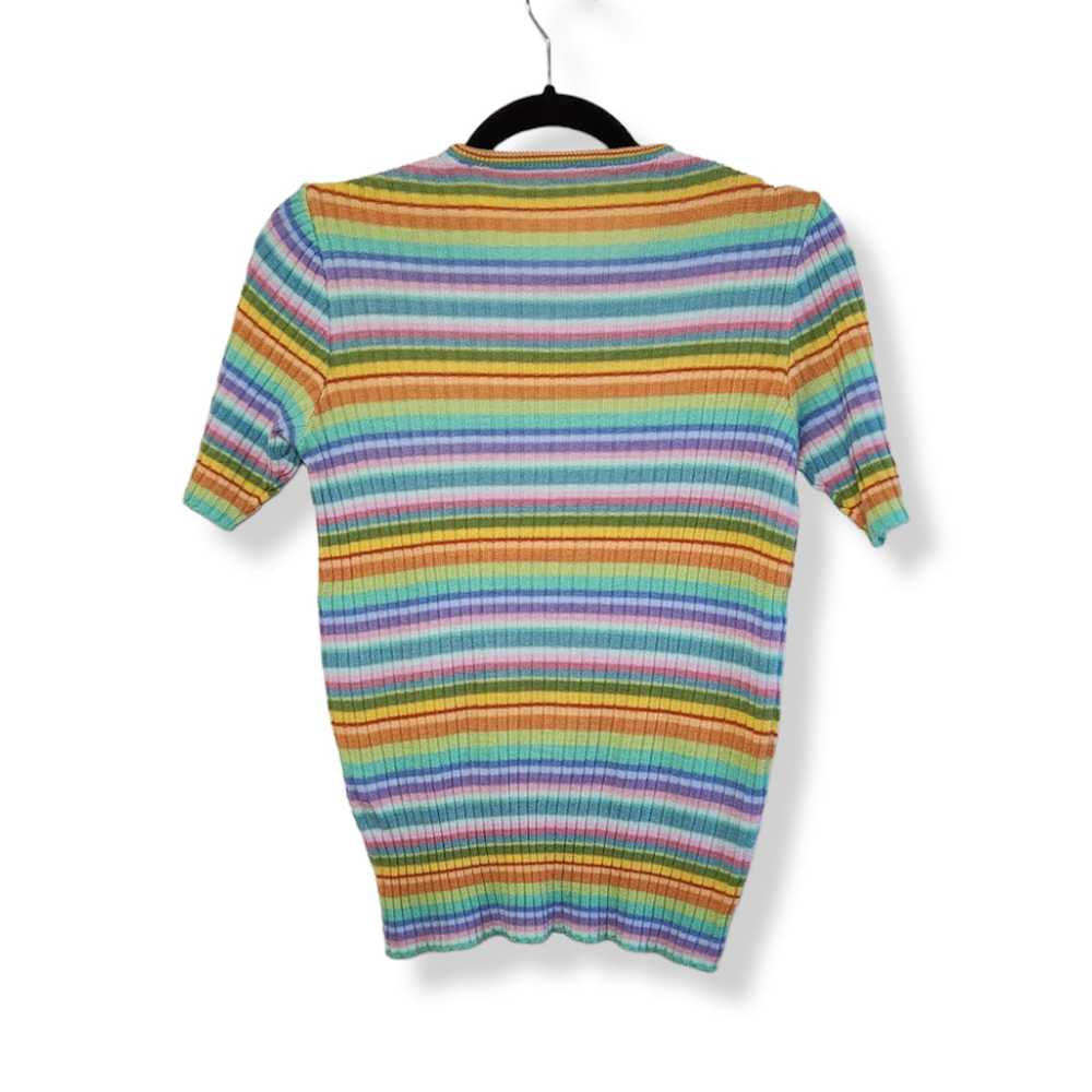 Vintage Vintage Pastel Rainbow Stripe 70s Style S… - image 6