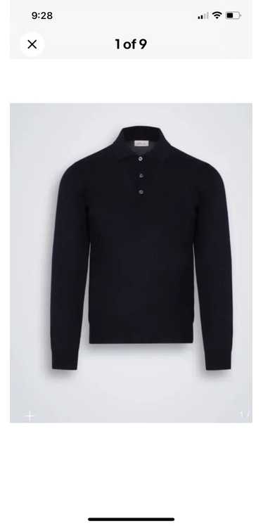 Brioni Essential navy blue long-sleeved polo sweat