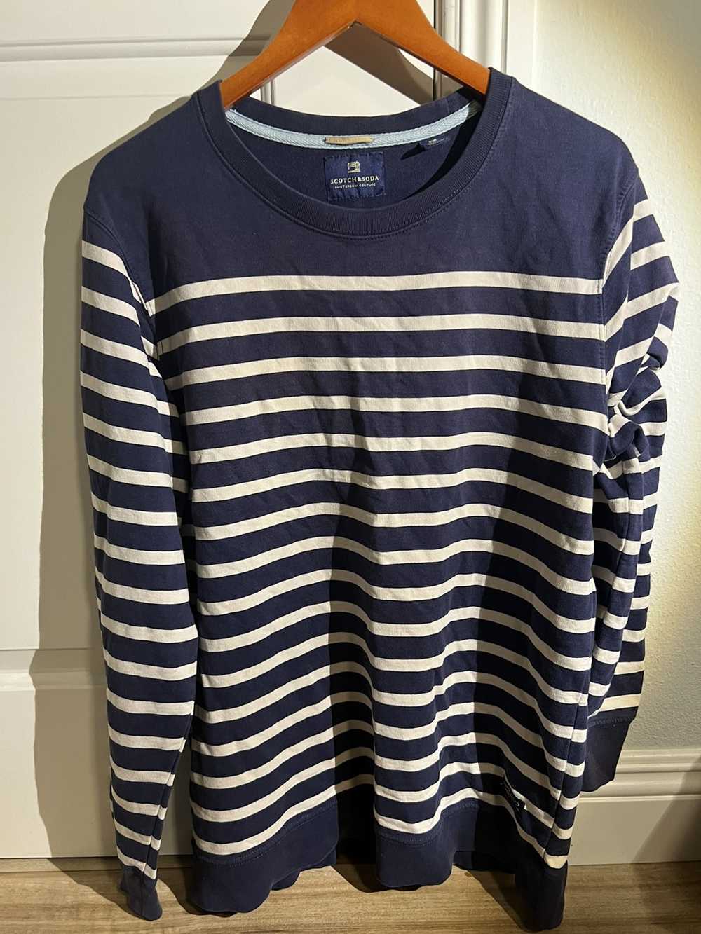 Rag & Bone Rag & Bone striped white on navy long … - image 1