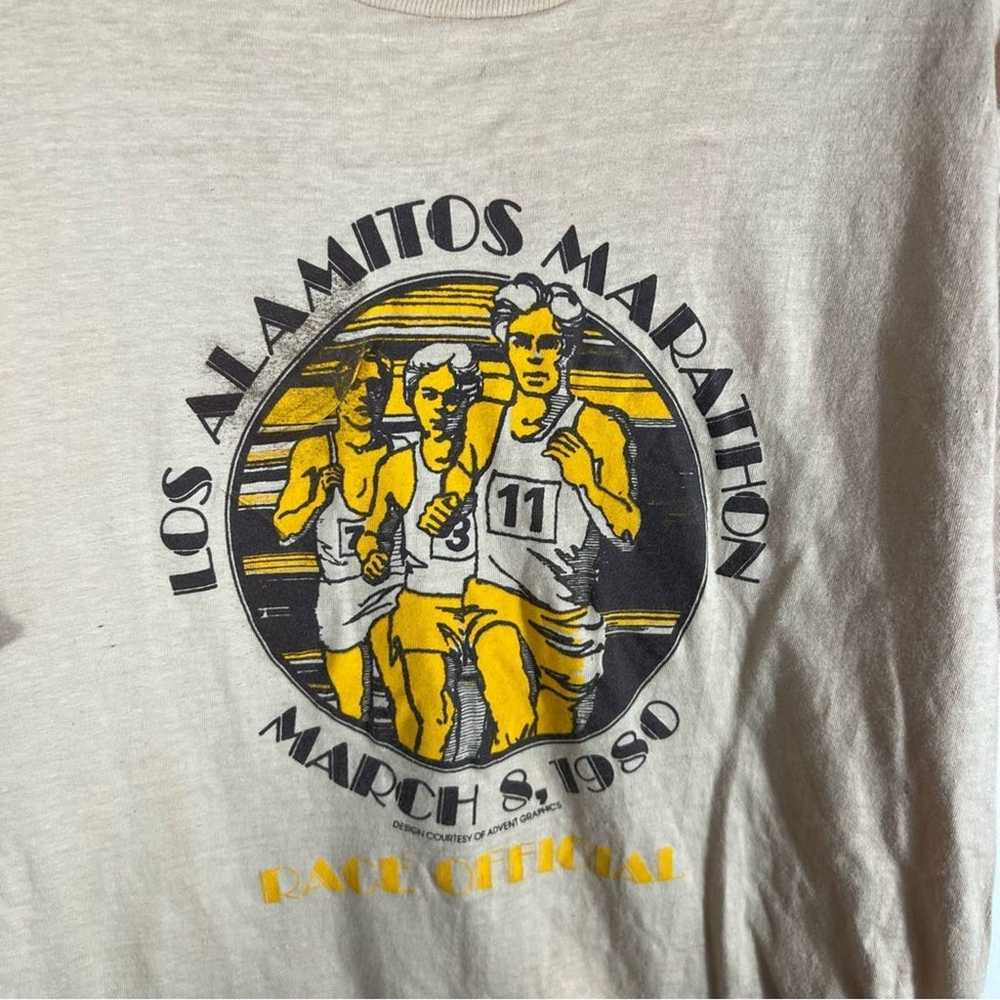 Vintage 1980 Los Alamitos Marathon Finisher Tan G… - image 5