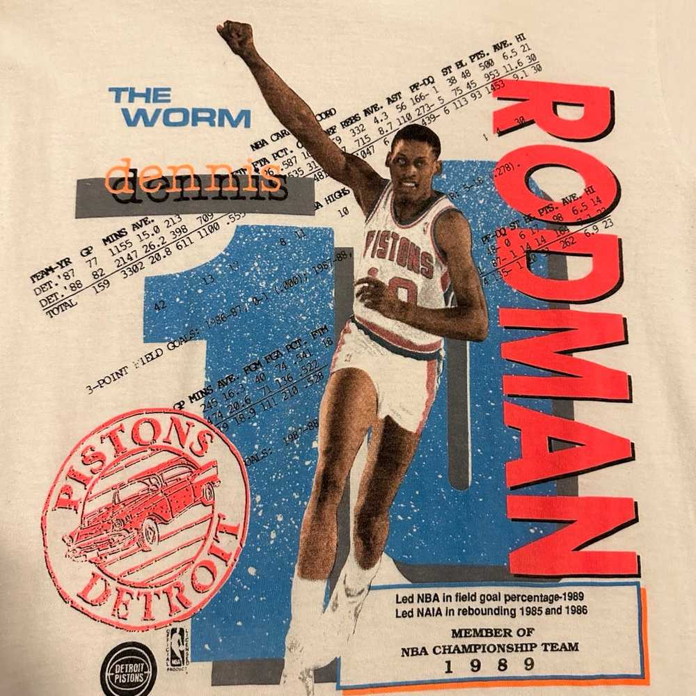 Vintage Detroit Pistons Dennis Rodman The Worm Sh… - image 2
