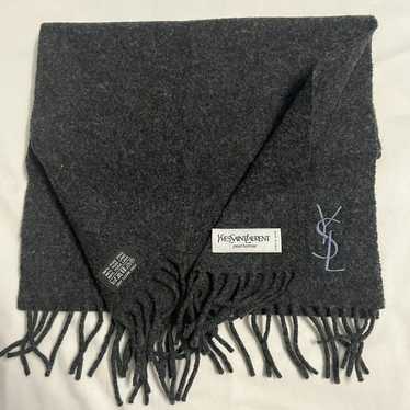 Yves Saint Laurent YSL Dark Grey Wool Scarf - image 1