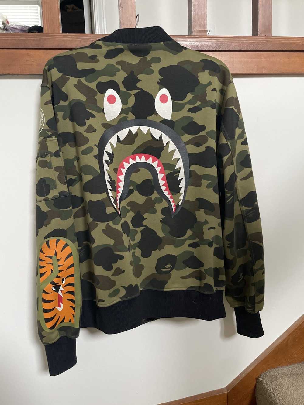 Bape 1st Camo Windstopper Shark MA-1 Jacket - image 2