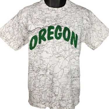 Oregon State Road Map T Shirt Vintage