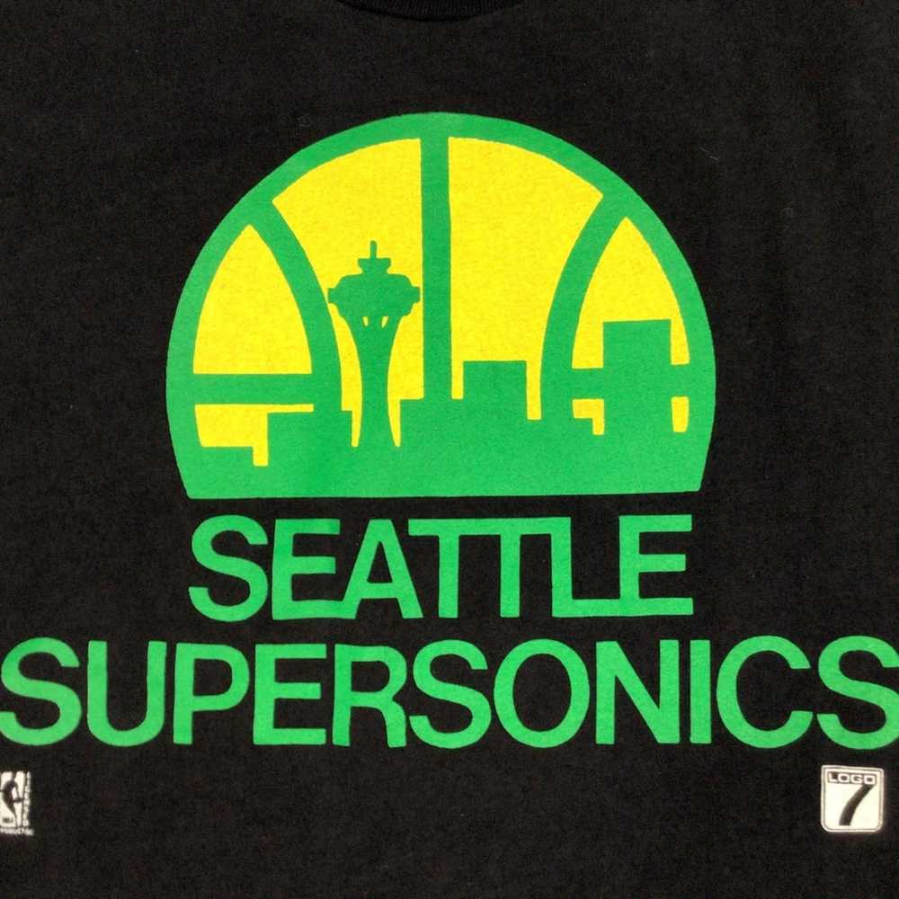 Vintage 90s Seattle Supersonics NBA single stitch… - image 2