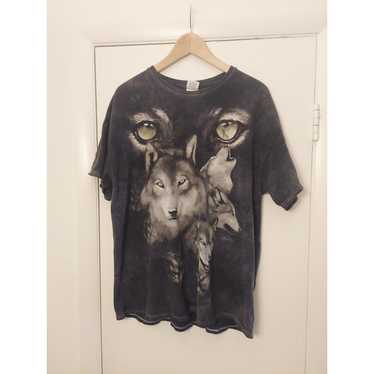 Mountain Wolf Wolves Black Faded T-shirt Gildan X… - image 1
