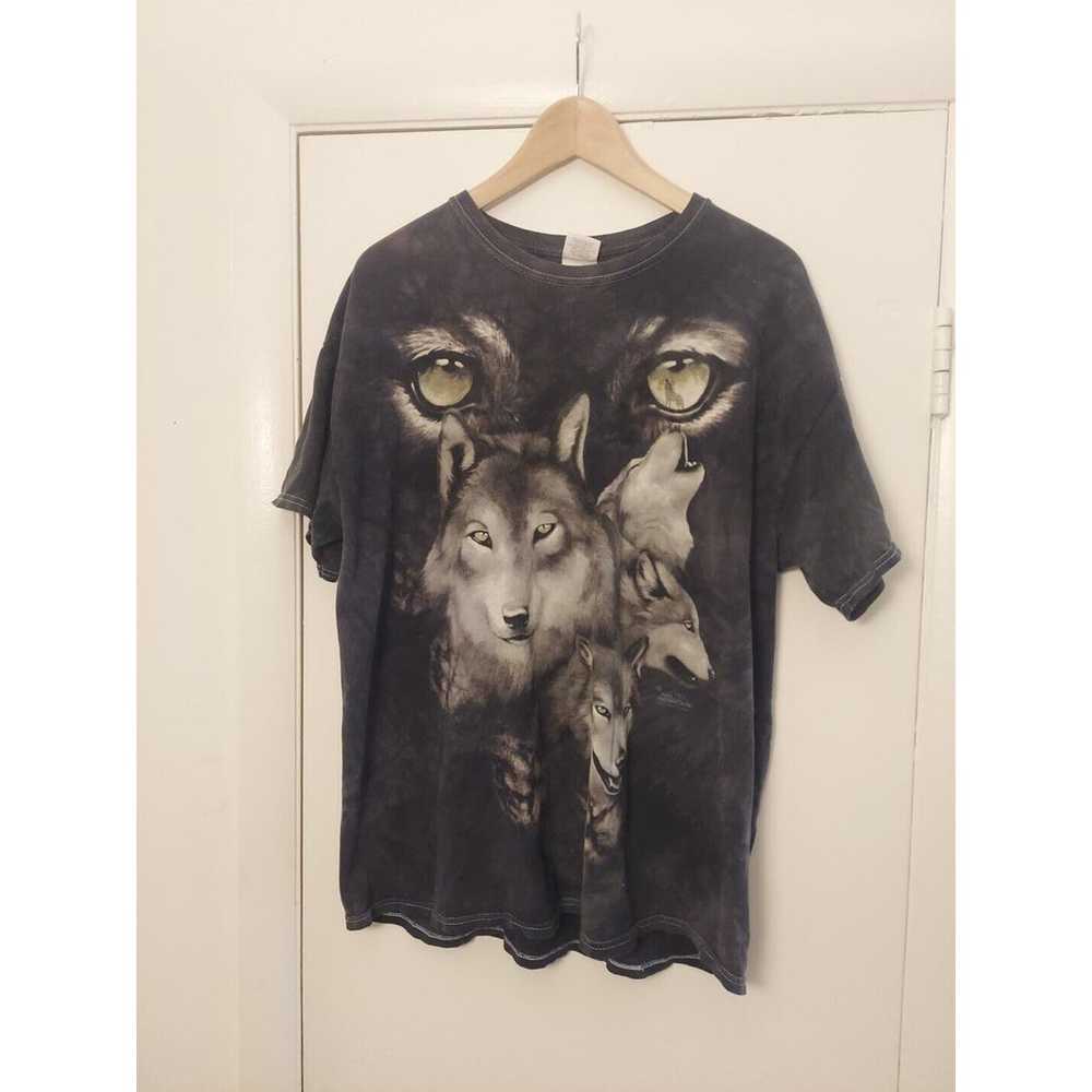 Mountain Wolf Wolves Black Faded T-shirt Gildan X… - image 2