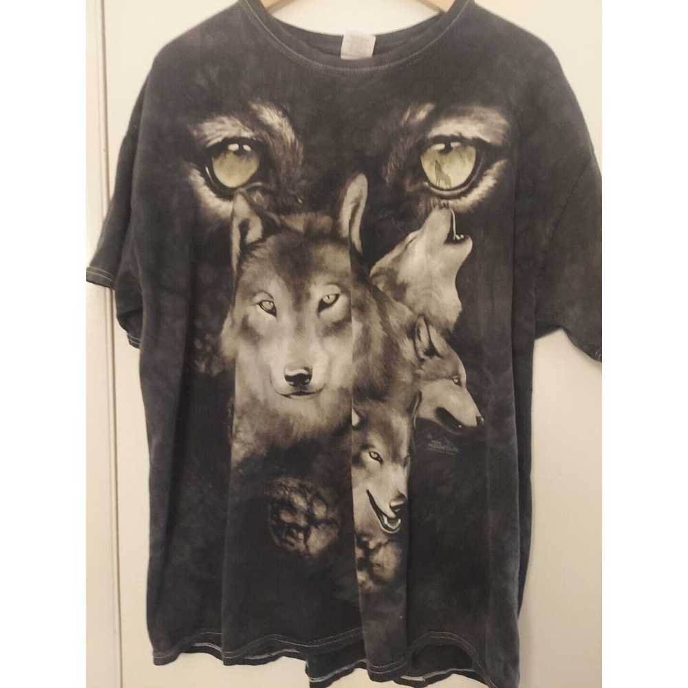 Mountain Wolf Wolves Black Faded T-shirt Gildan X… - image 3
