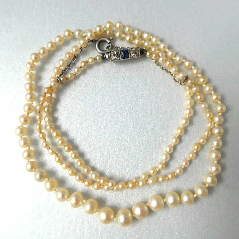 Antique Edwardian Certified Natural Pearl Necklac… - image 3
